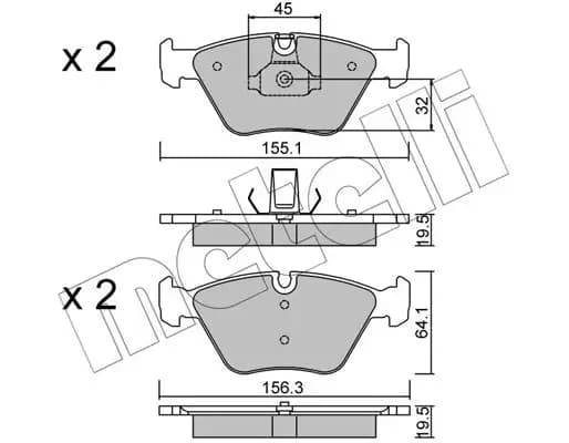 Kit de plaquettes de frein METELLI
