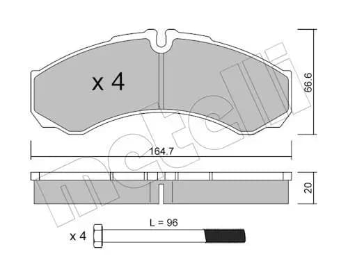 Kit de plaquettes de frein METELLI