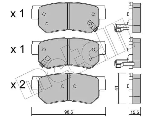 Kit de plaquettes de frein METELLI