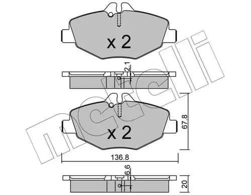 Kit de plaquettes de frein METELLI
