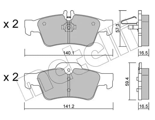 Kit de plaquettes de frein METELLI