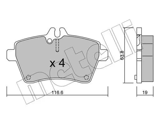 Kit de plaquettes de frein METELLI