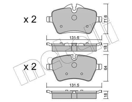 Kit de plaquettes de frein METELLI