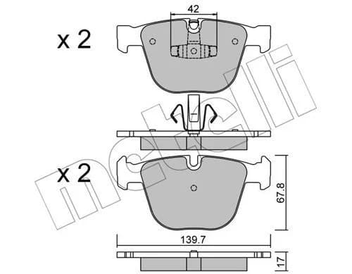 Kit de plaquettes de frein METELLI