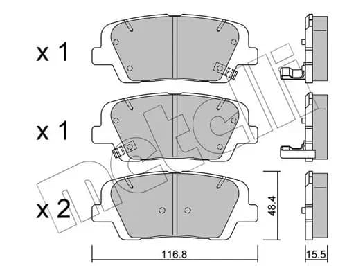 Kit de plaquettes de frein METELLI