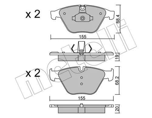 Kit de plaquettes de frein METELLI
