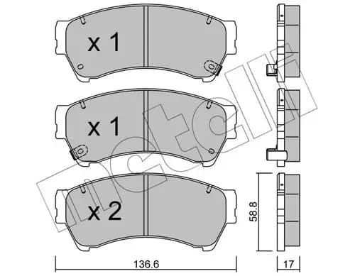 Kit de plaquettes de frein METELLI