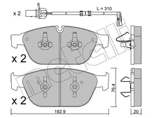 Kit de plaquettes de frein METELLI