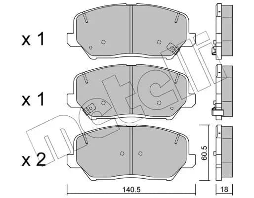 Kit de plaquettes de frein METELLI