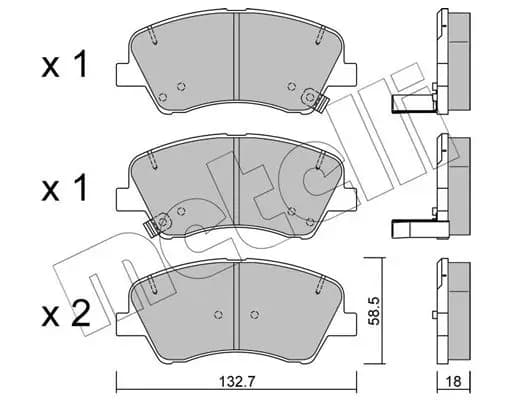 Kit de plaquettes de frein METELLI