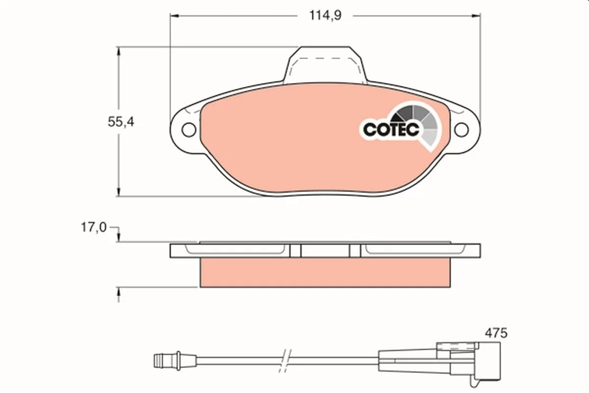 Kit de plaquettes de frein, frein à disque COTEC