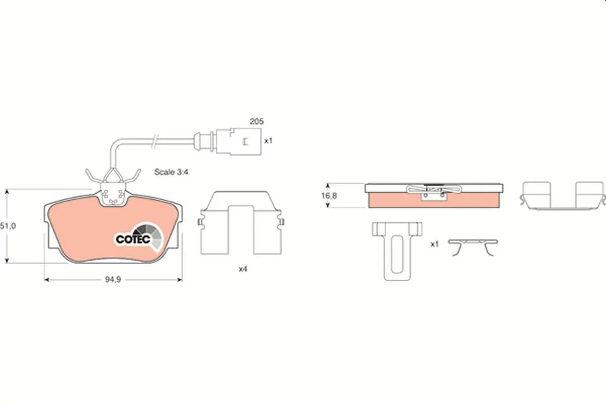 Kit de plaquettes de frein TRW