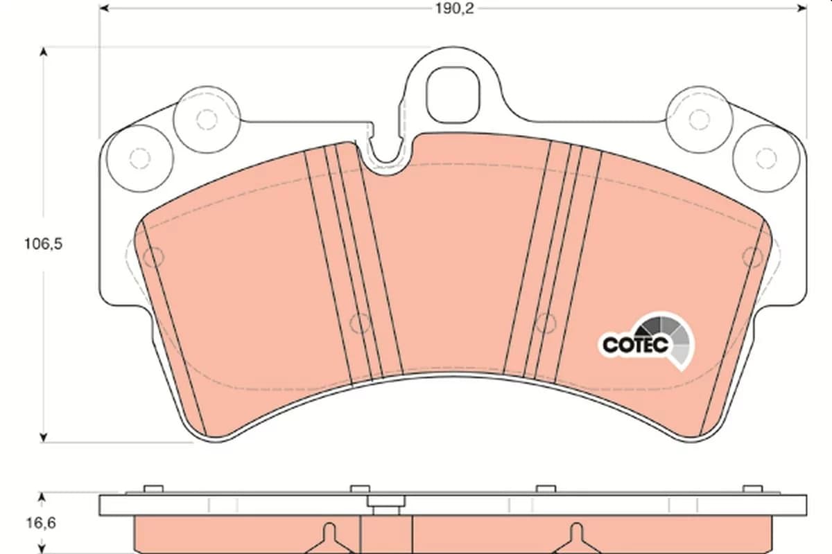 Kit de plaquettes de frein, frein à disque COTEC
