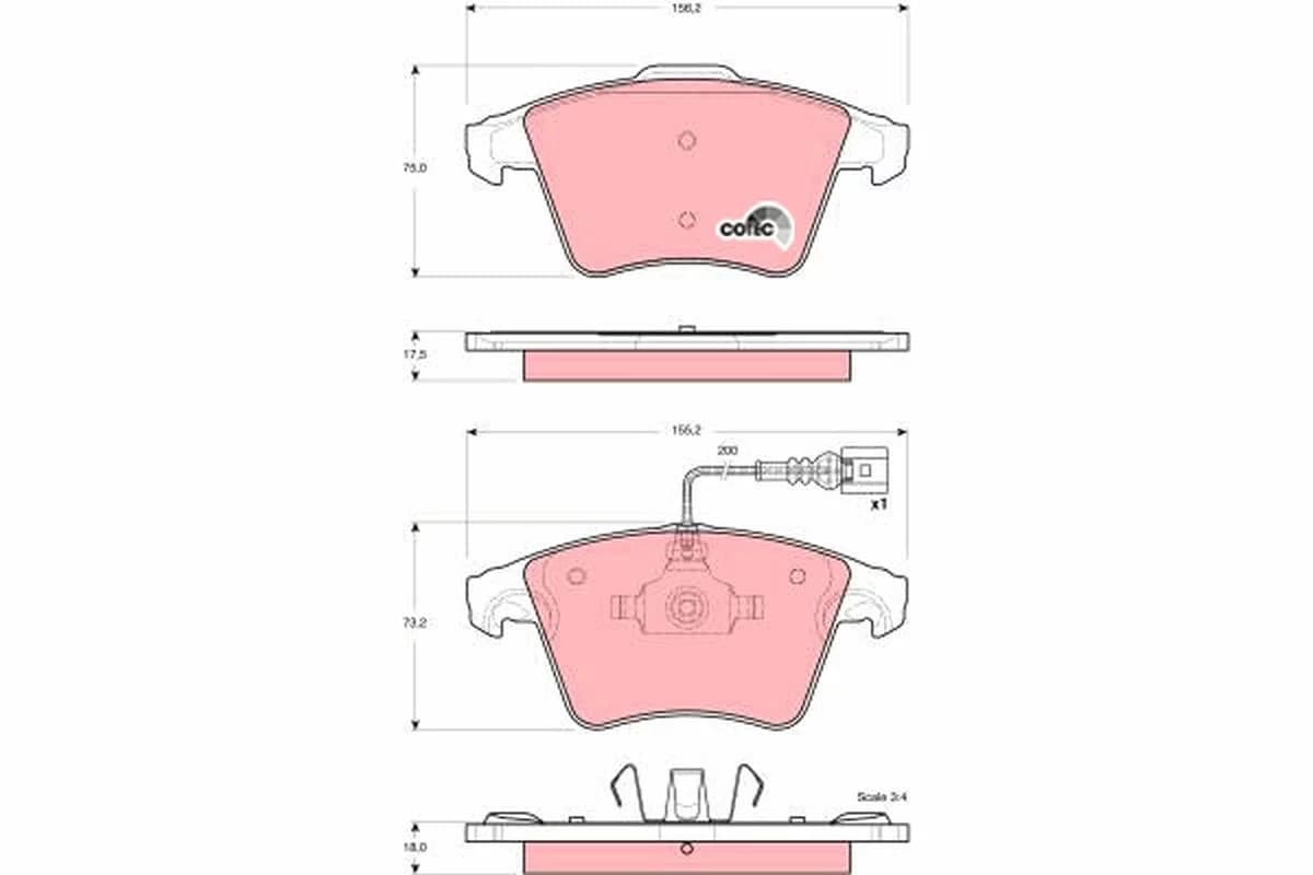 Kit de plaquettes de frein, frein à disque COTEC
