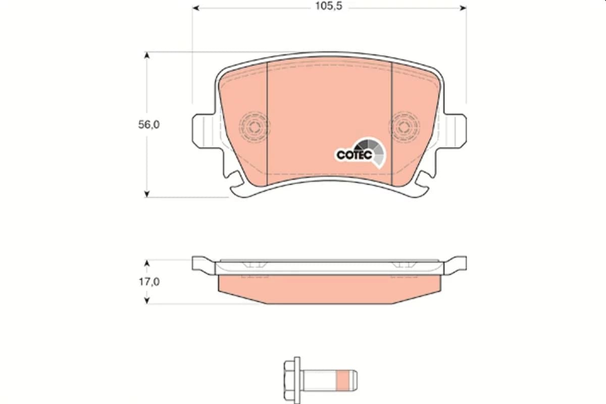 Kit de plaquettes de frein, frein à disque COTEC