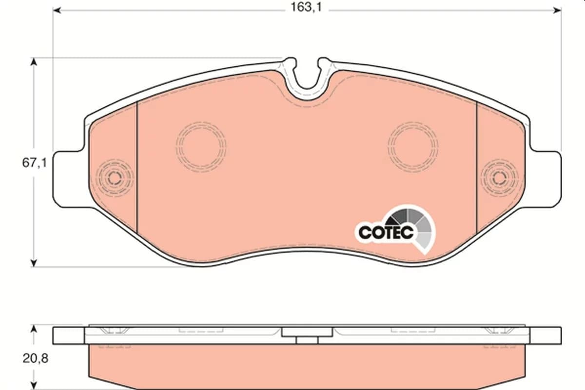 Kit de plaquettes de frein, frein à disque COTEC