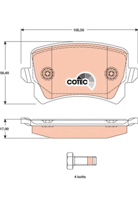 Kit de plaquettes de frein, frein à disque COTEC