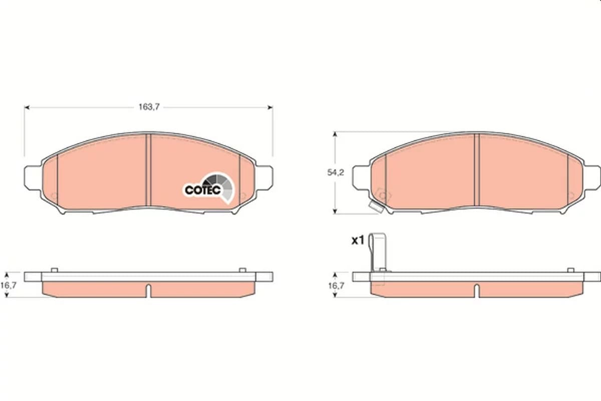 Kit de plaquettes de frein, frein à disque COTEC
