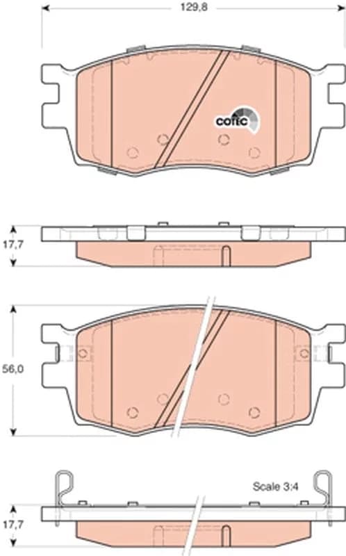 Kit de plaquettes de frein, frein à disque COTEC