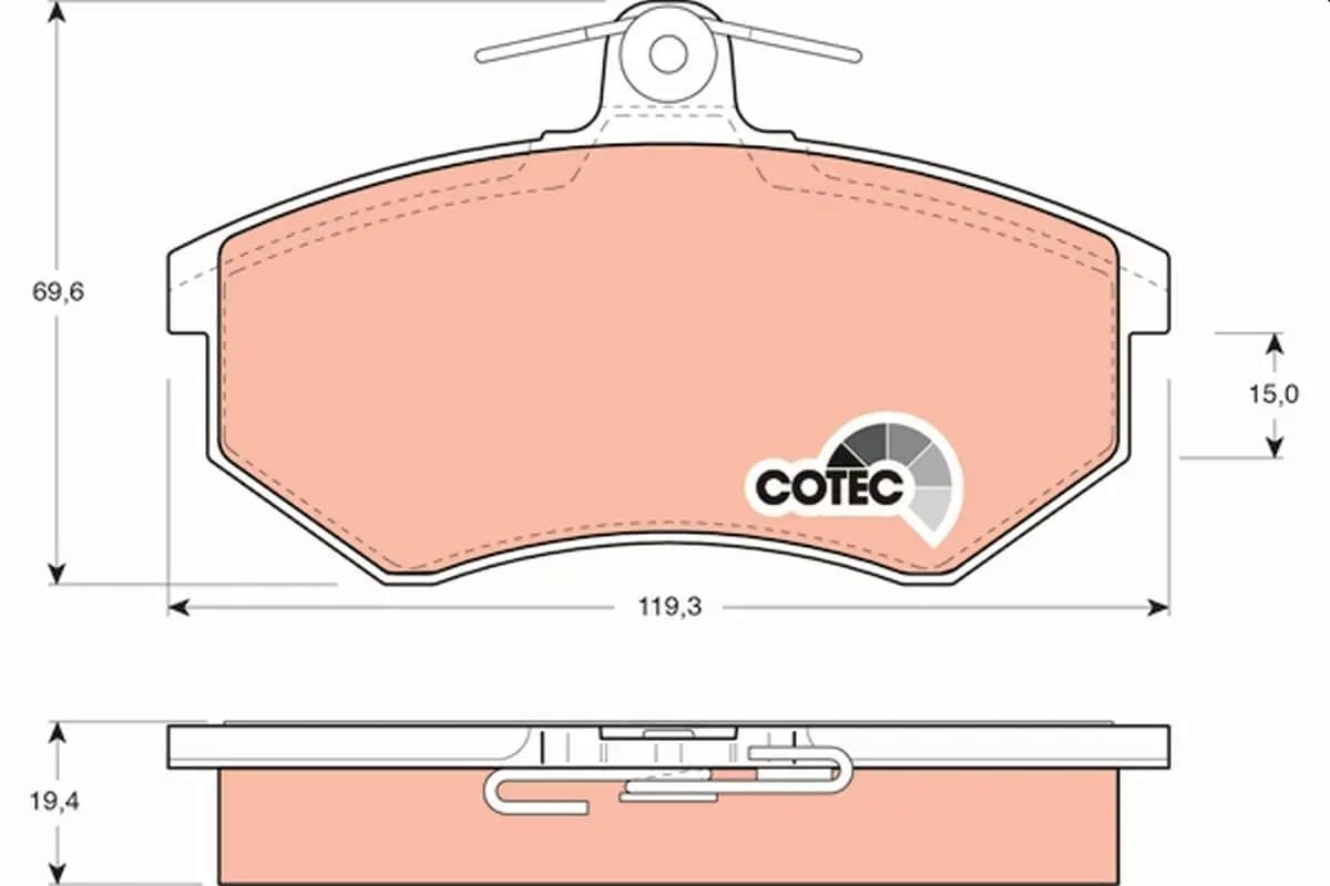 Kit de plaquettes de frein, frein à disque COTEC