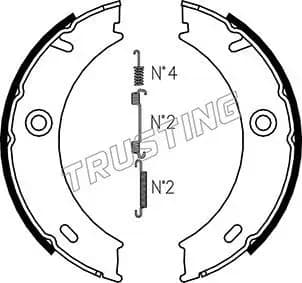 Jeu de mâchoires de frein, frein de stationnement TRUSTING