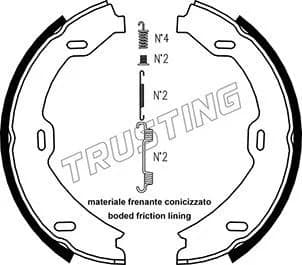 Jeu de mâchoires de frein, frein de stationnement TRUSTING
