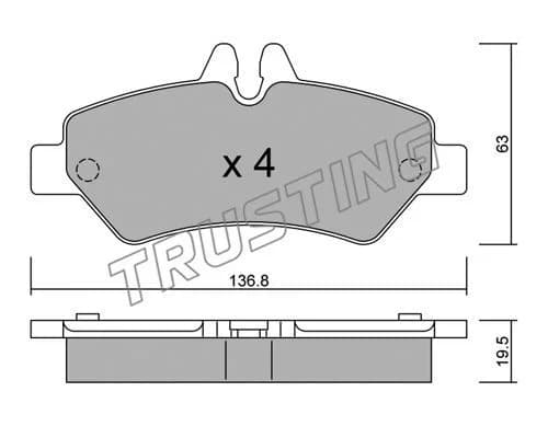 Kit de plaquettes de frein TRUSTING