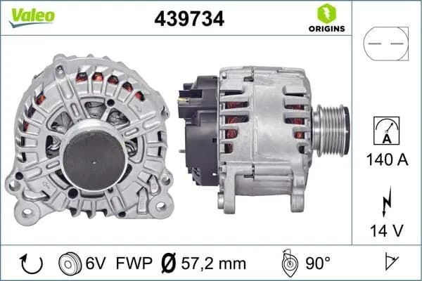 Alternateur VALEO ORIGINS TECHNOLOGIE D'ORIGINE