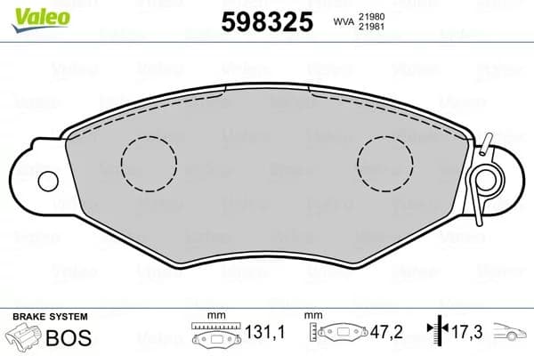 Plaquettes de frein avant (Jeu de 4)