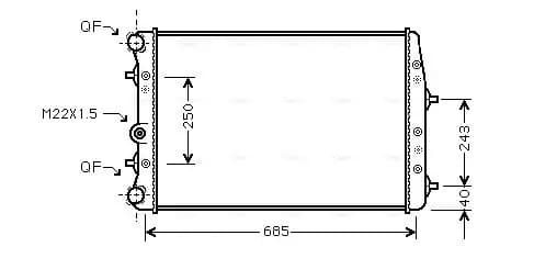 Radiateur, refroidissement du moteur AVA QUALITY COOLING
