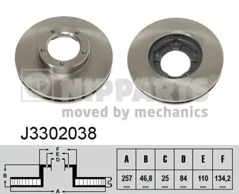 Jeu de 2 Disques de frein NIPPARTS