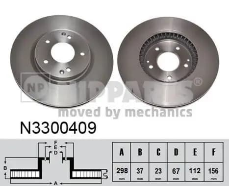 Jeu de 2 Disques de frein NIPPARTS