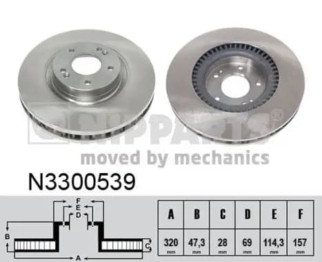 Jeu de 2 Disques de frein NIPPARTS