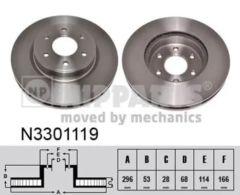 Jeu de 2 Disques de frein NIPPARTS