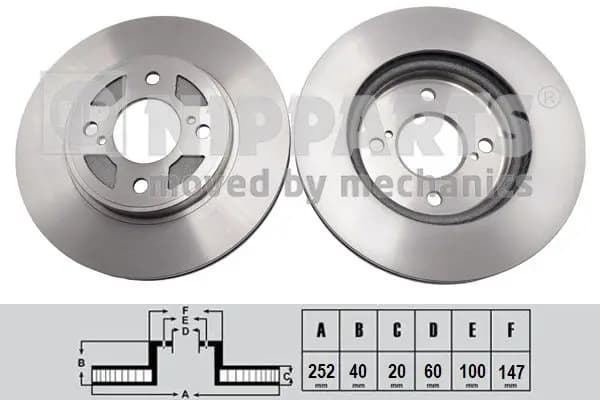 Jeu de 2 Disques de frein NIPPARTS
