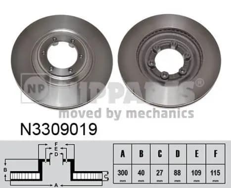 Jeu de 2 Disques de frein NIPPARTS
