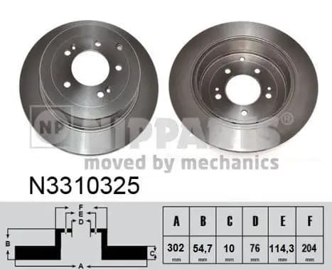 Jeu de 2 Disques de frein NIPPARTS