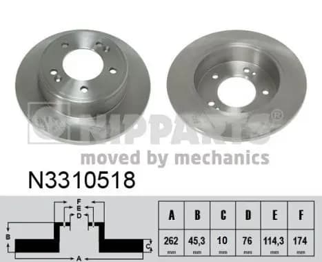 Jeu de 2 Disques de frein NIPPARTS