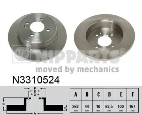 Jeu de 2 Disques de frein NIPPARTS