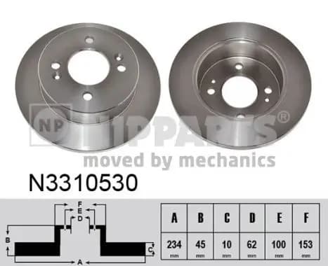 Jeu de 2 Disques de frein NIPPARTS