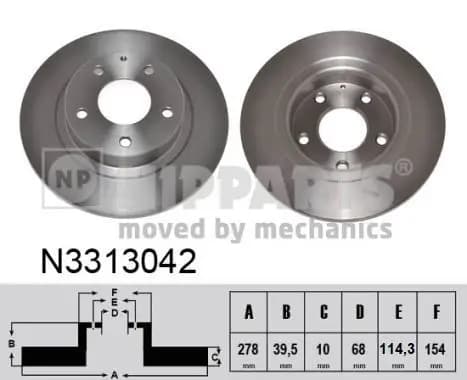 Jeu de 2 Disques de frein NIPPARTS