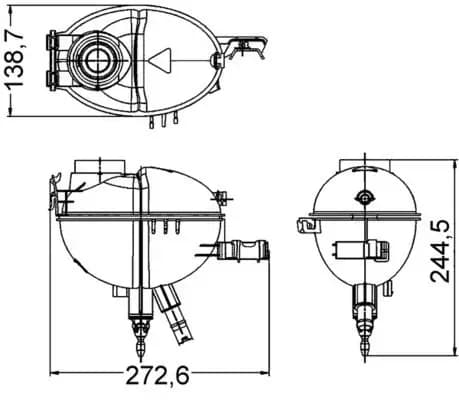 Vase d'expansion, liquide de refroidissement MAHLE ORIGINAL