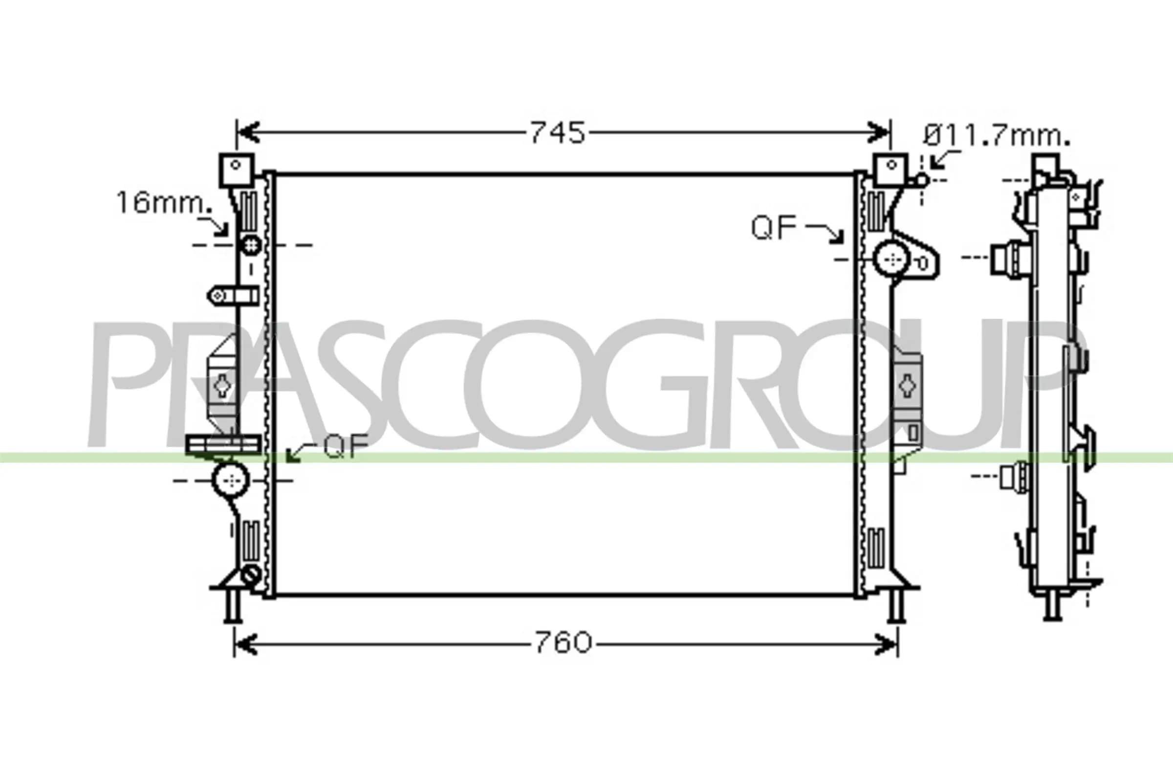 Radiateur, refroidissement du moteur PRASCO