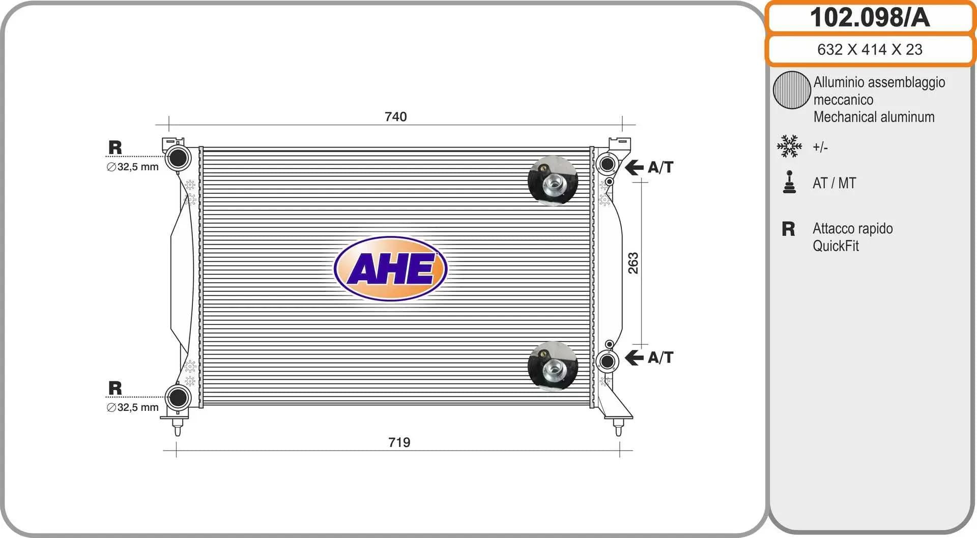 Radiateur, refroidissement du moteur AHE