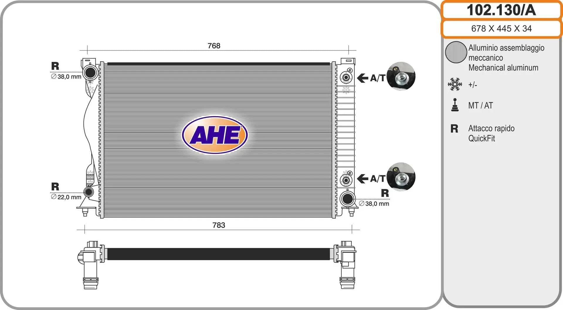 Radiateur, refroidissement du moteur AHE
