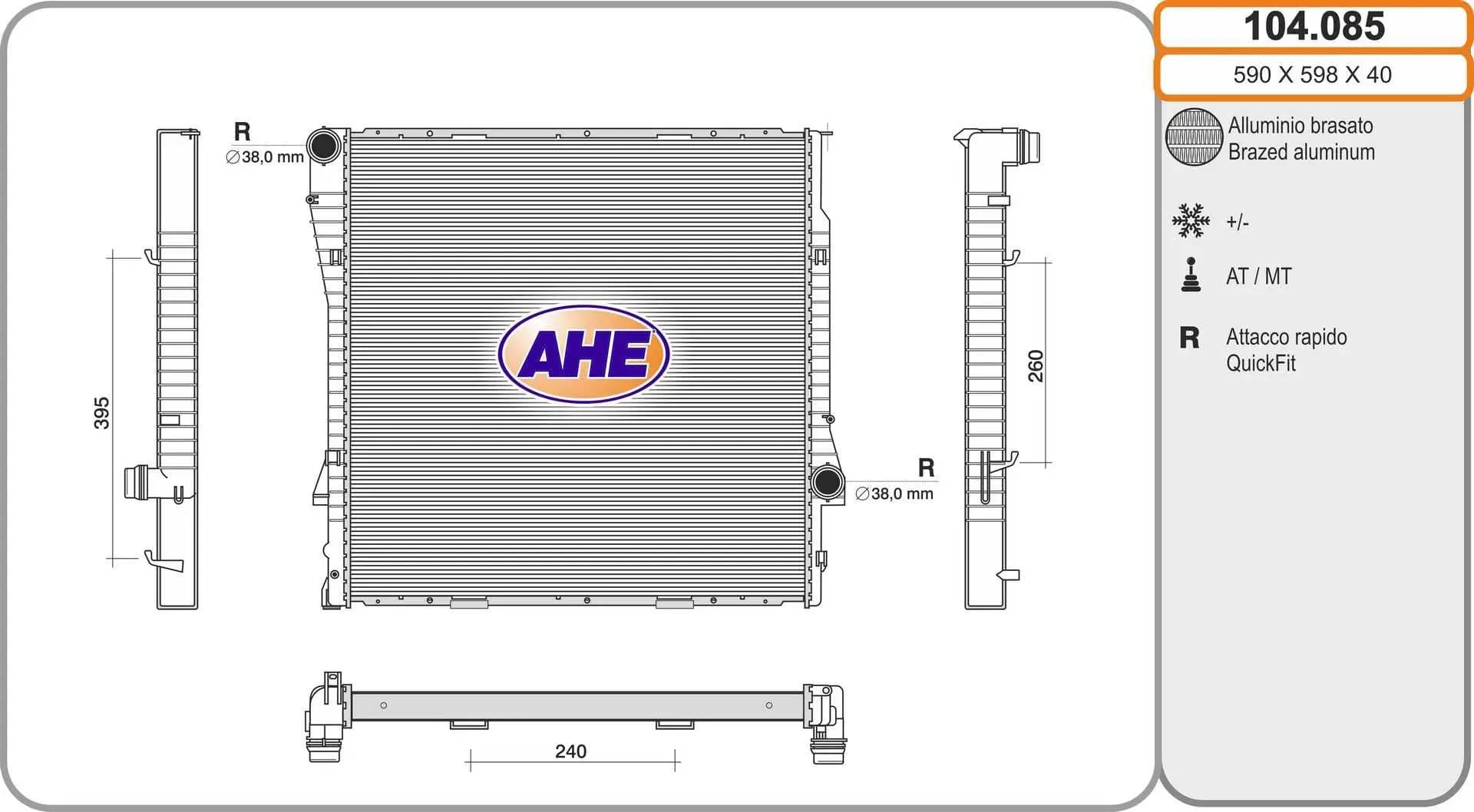 Radiateur, refroidissement du moteur AHE