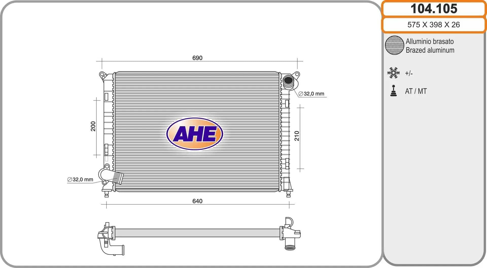 Radiateur, refroidissement du moteur AHE