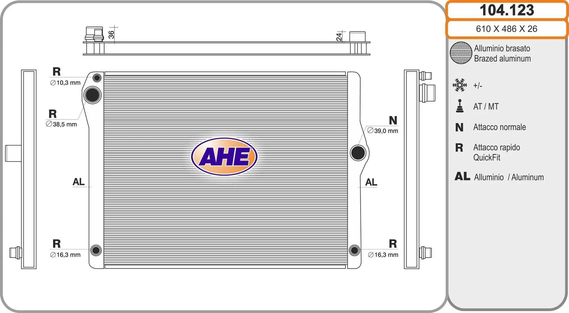 Radiateur, refroidissement du moteur AHE