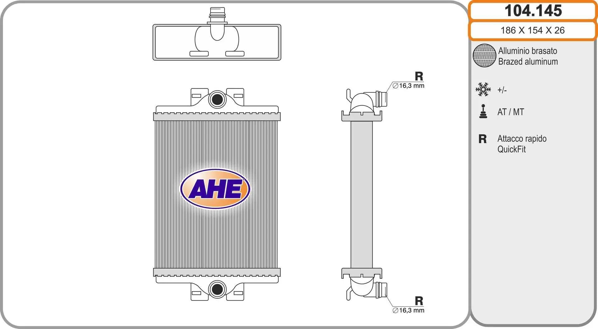 Radiateur, refroidissement du moteur AHE