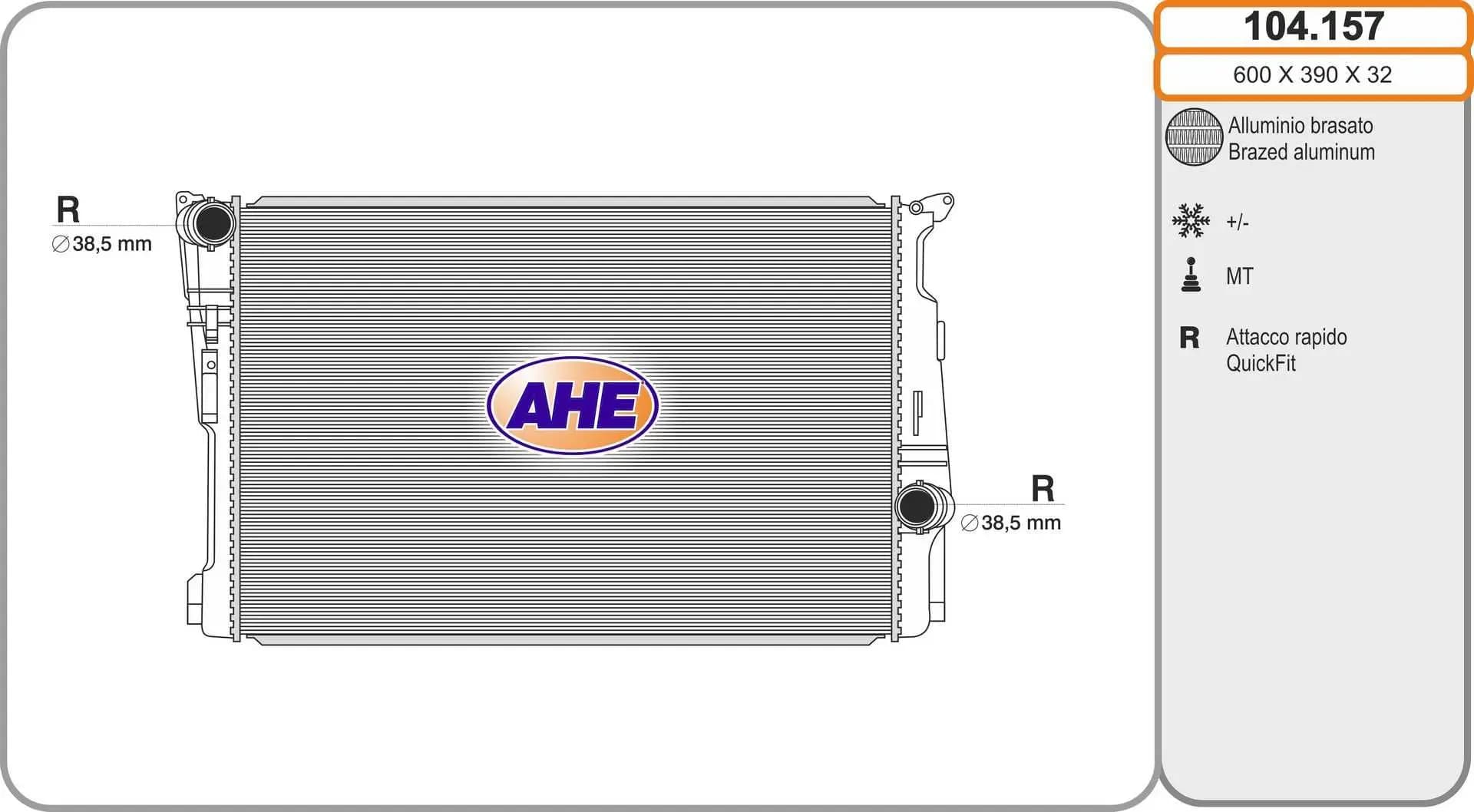 Radiateur, refroidissement du moteur AHE